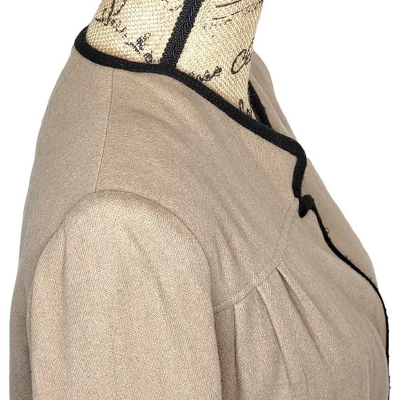 ELLIOTT BASS NEW YORK Women's Vintage Wool Embroidered Trim Jacket Size 8 Beige - Picture 10 of 16